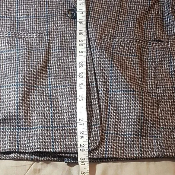 Sanctuary Daily Oxford Blazer Jacket Medium Single Button Plaid Preppy Workday - Picture 12 of 15